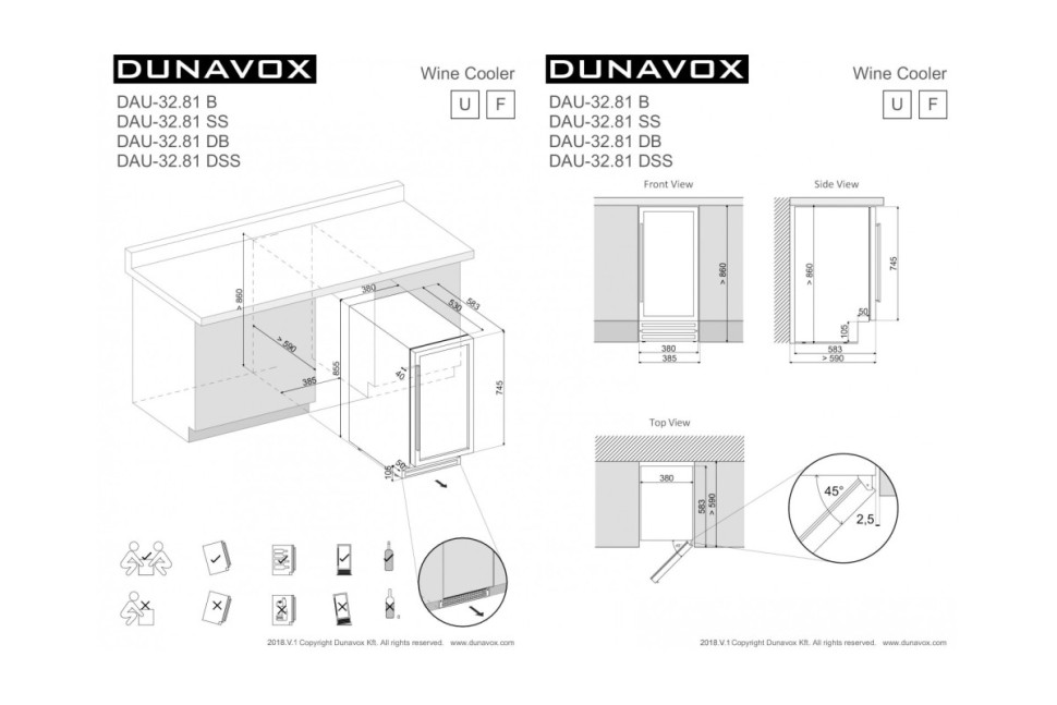 Винный шкаф Dunavox DAU-32.81SS