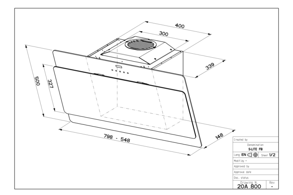 Наклонная вытяжка Faber COCKTAIL WH A80 EG8 110.0252.428