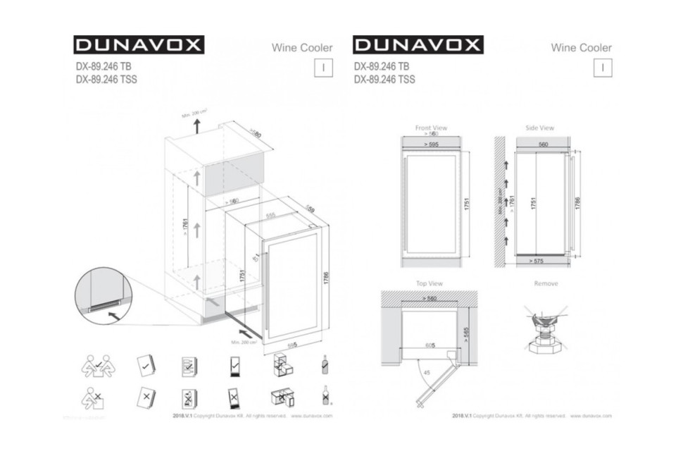 Винный шкаф Dunavox DX-89.246TSS