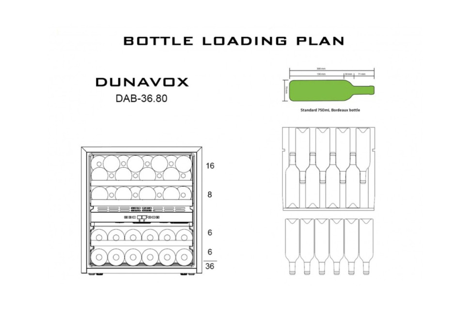 Винный шкаф Dunavox DAB-36.80DW