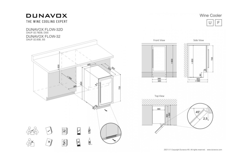 Винный шкаф Dunavox DAUF-32.83B