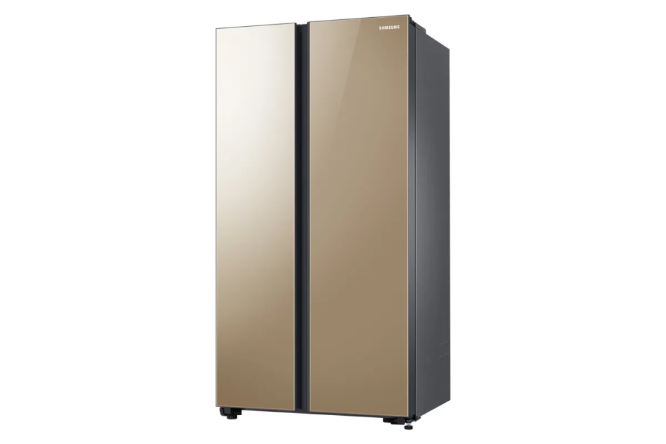 Холодильник Side-By-Side Samsung RS62R50314G золотистого цвета