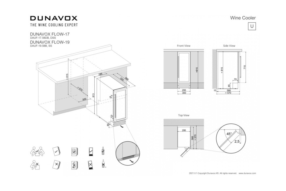 Винный шкаф Dunavox DAUF-19.58SS