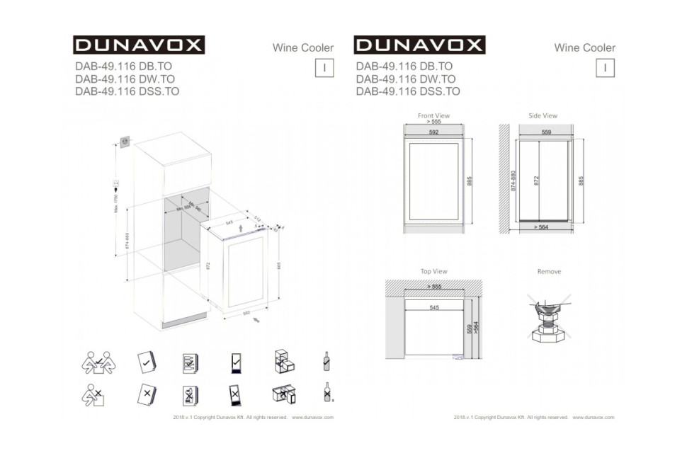 Винный шкаф Dunavox DAB-49.116DW.TO
