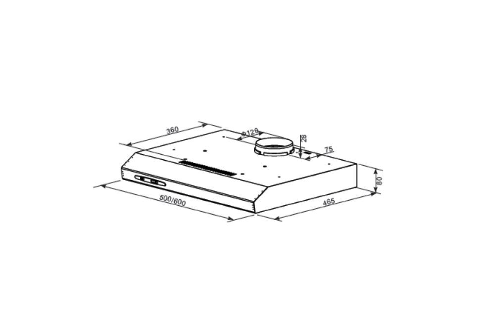 Кухонная вытяжка HOMSair HORIZONTAL 50 черный