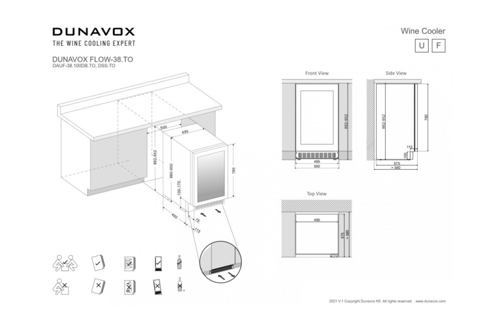 Винный шкаф Dunavox DAUF-38.100DMB