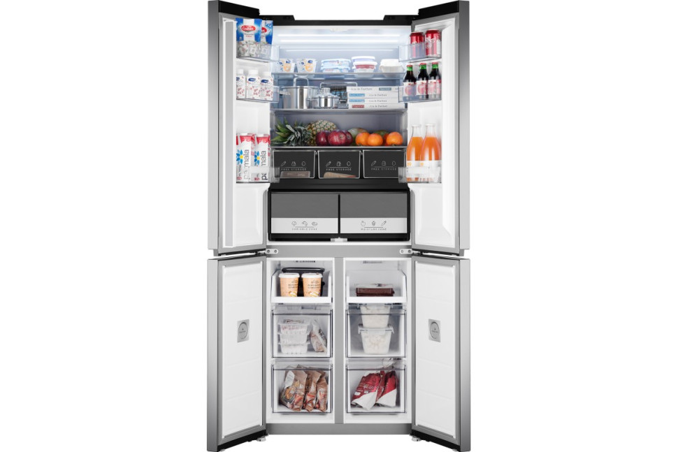 Отдельностоящий холодильник с инвертором Weissgauff WCD 480 Total NoFrost Inverter Silk Inox Built-in