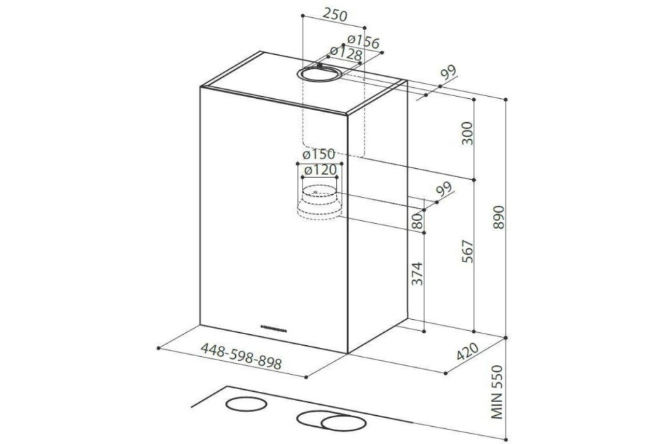 Вытяжка без купола Faber Cubia Plus EV8 X A45 335.0502.080