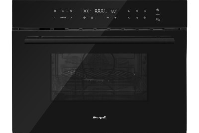 Встраиваемый компактный духовой шкаф с СВЧ Weissgauff OE 446 Black Edition
