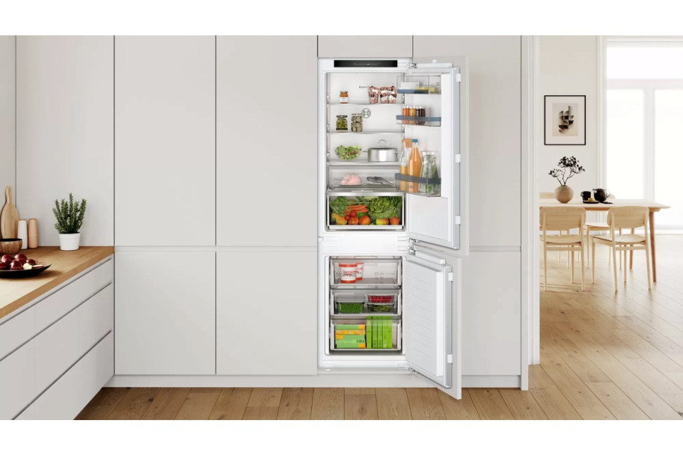Встраиваемый двухкамерный холодильник Bosch KIN86VFE0