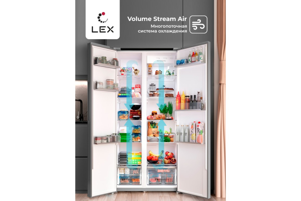 Холодильник двухкамерный отдельностоящий с инвертором LEX LSB530WHID wind