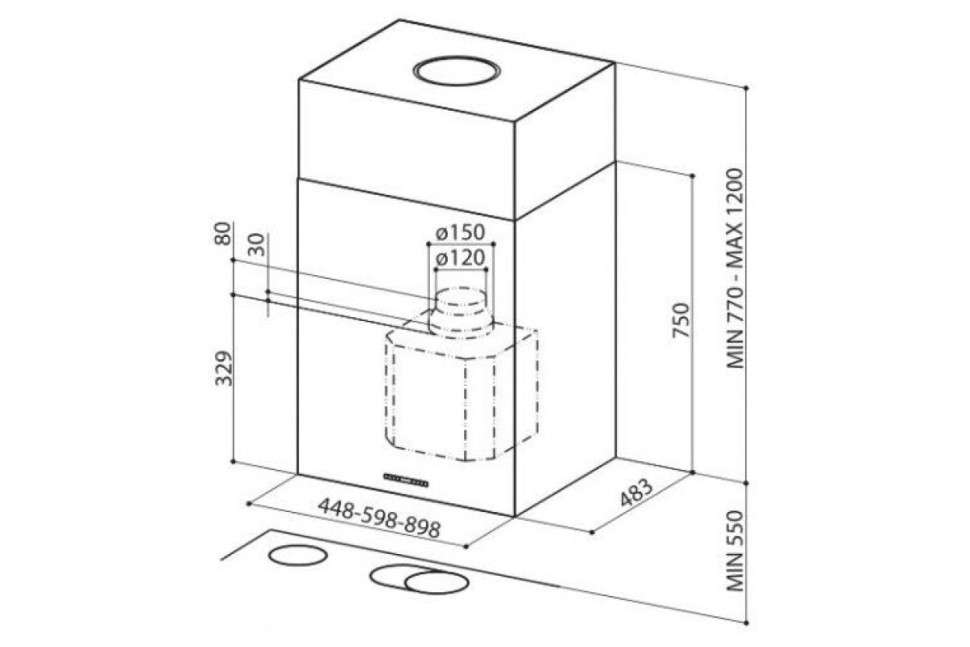 Островная вытяжка Faber Cubia Isola Plus EV8 X A60 335.0502.097